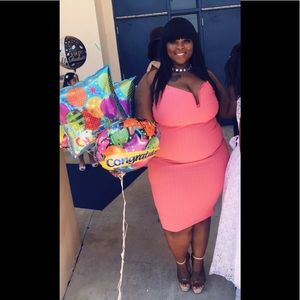 Blush pink fitted dress